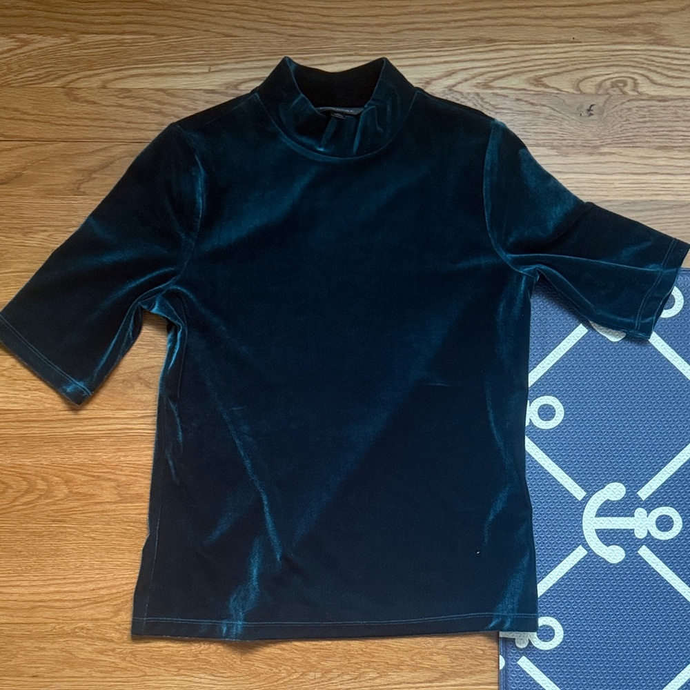 Banana Republic Dark Teal Velvet Tee